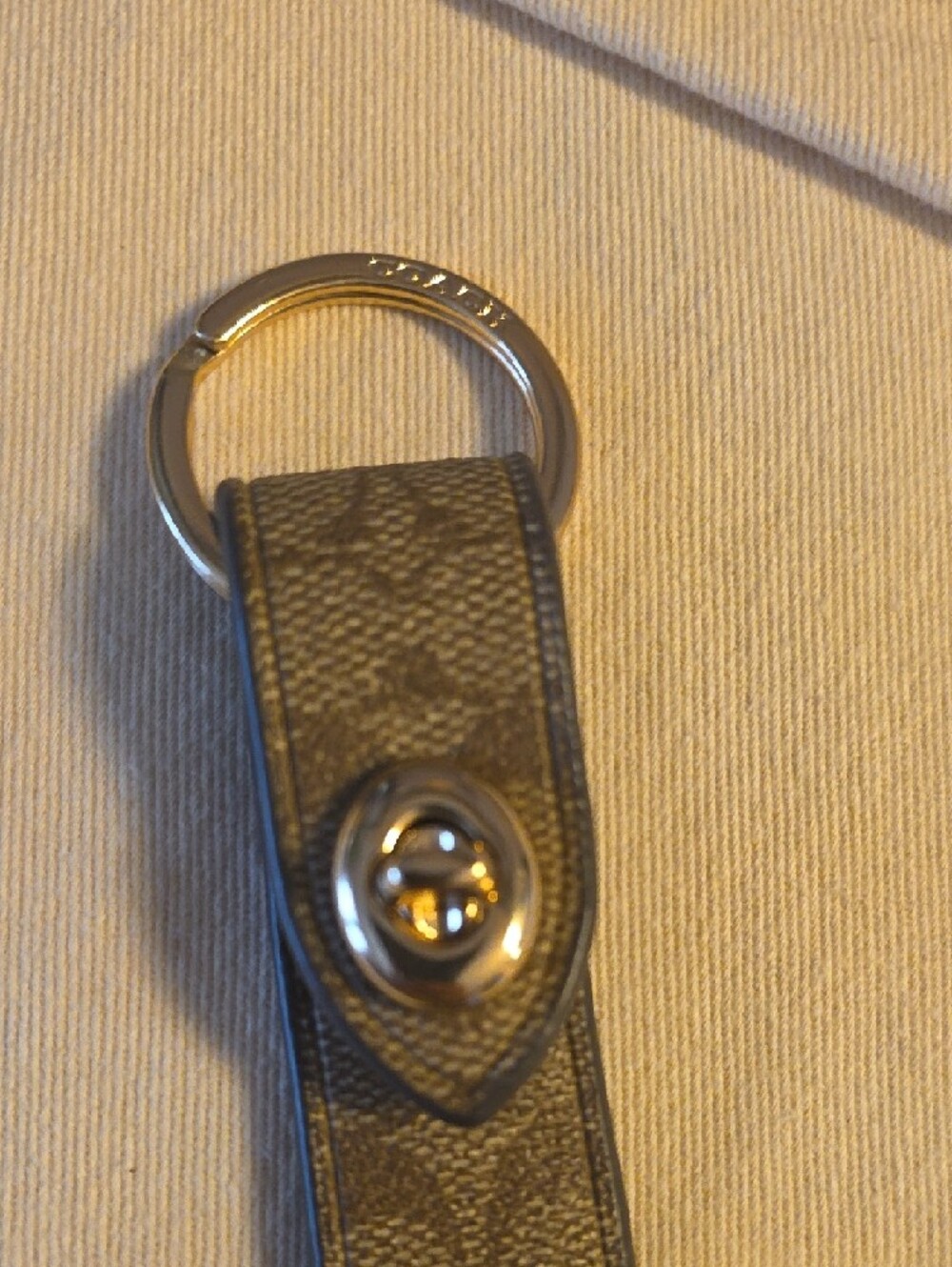 Coach Brown Signature Canvas and Leather Keychain - Picture 4 of 4